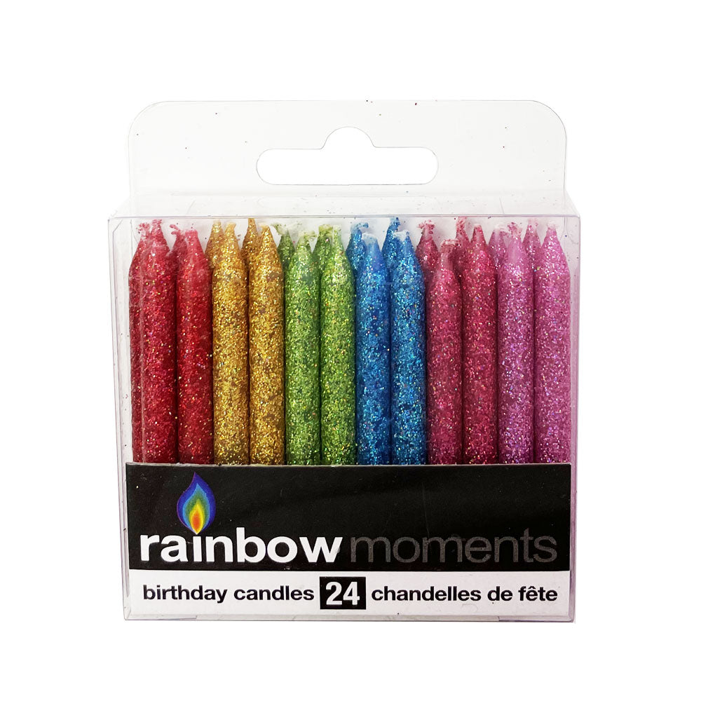 Glitter Candles Assorted Colors (24pk)