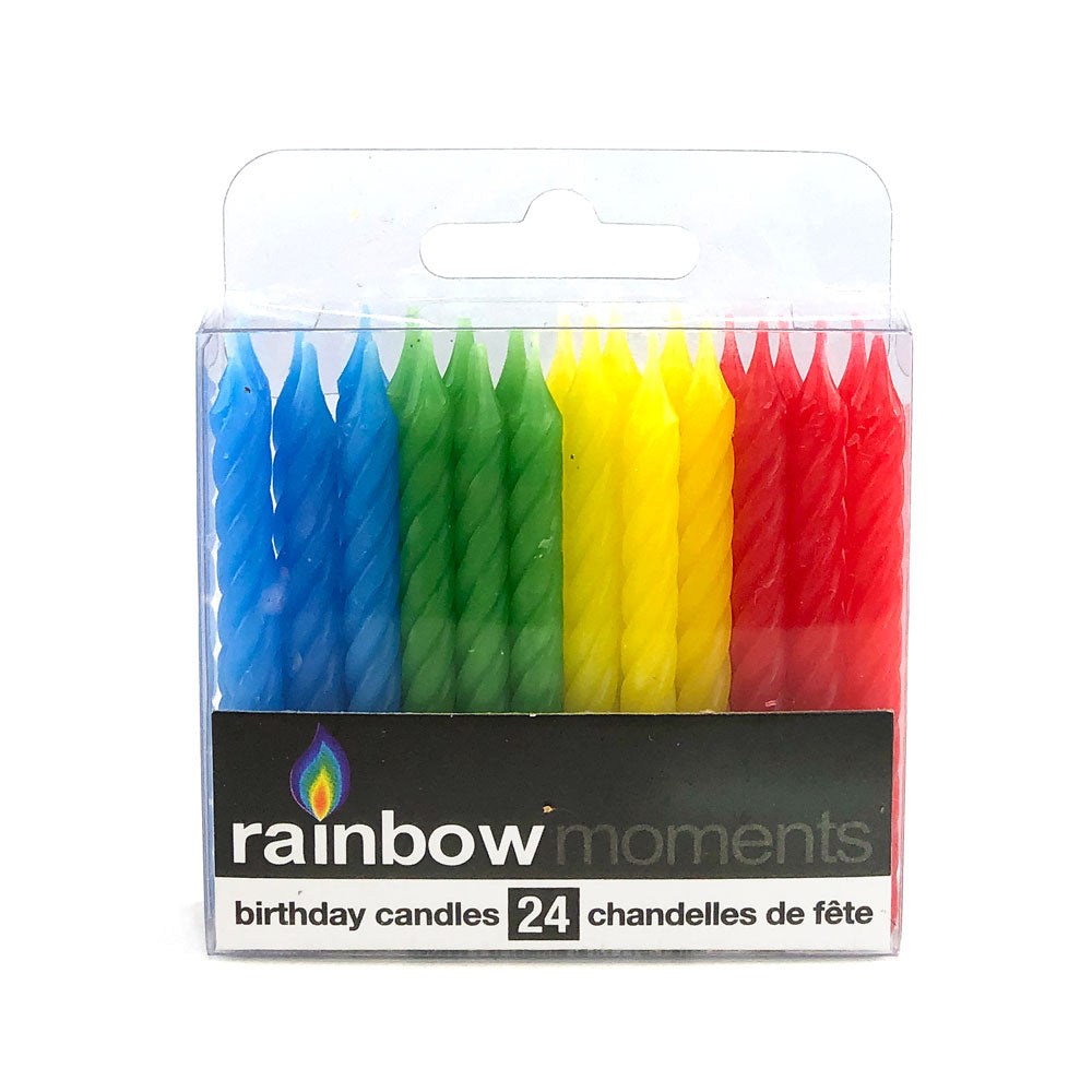 Spiral Candles 24 Pack Rainbow